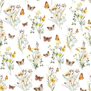 Flowers & Butterflies Wrapping Paper (Zero Waste, Mother&#39;s Day, Plastic Free, Floral Gift Wrap, Eco Friendly, Gift for Her)