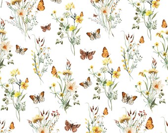 Flowers & Butterflies Wrapping Paper (Zero Waste, Mother's Day, Plastic Free, Floral Gift Wrap, Eco Friendly, Gift for Her)