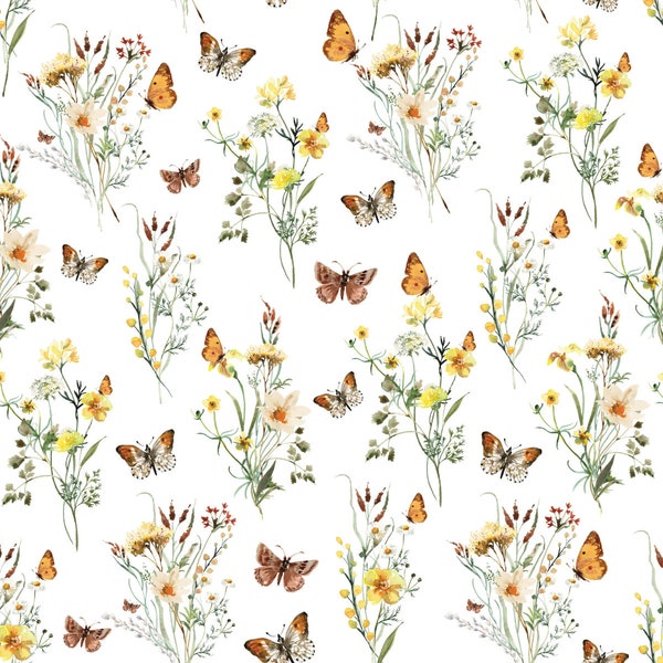 Flowers & Butterflies Wrapping Paper (Zero Waste, Mother's Day, Plastic Free, Floral Gift Wrap, Eco Friendly, Gift for Her)