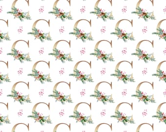 Christmas Wrapping Paper Monogram C | Thick, Luxury White Gift Wrap