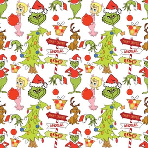 Hallmark Wrapping Paper Christmas the Grinch Green 70 Sq Ft Roll