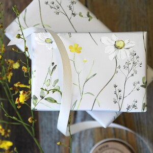 Beautiful Floating Daisies Floral Wrapping Paper (Sustainable, Zero Waste, Dissolvable, Plastic Free, Flower Gift Wrap, Eco Friendly)