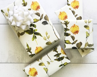 Sunburst Flowers Wrapping Paper (Zero Waste, Dissolvable, Plastic Free, Floral Gift Wrap, Eco Friendly, Sustainable)