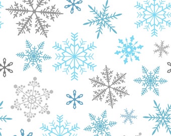 Snowflakes Floating Gift Wrap | Christmas Wrapping Paper (Sustainable, Plastic Free, Eco Friendly, Christmas Gift Wrap)
