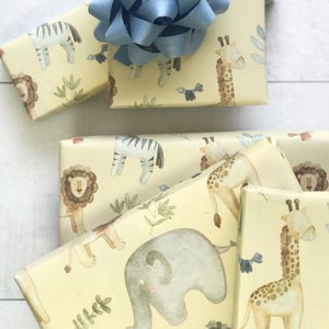 Dissolvable Wrapping Paper Safari Babies Zero Waste, Sustainable, Plastic Free, Kids Wrapping Paper, Gift Wrap image 2