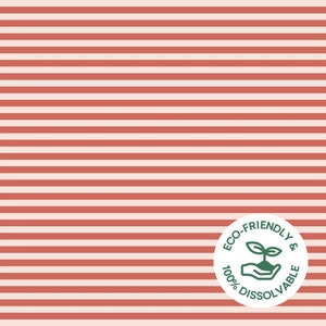 Red White Stripe Design Wrapping Paper Design  (Sustainable, Plastic Free, Birthday, Eco Friendly, Anniversary, Christmas Gift)