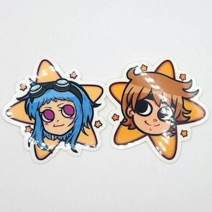Scott Pilgrim / Ramona Flowers Star - Glossy 1.9&quot; x 1.9&quot; Vinyl Sticker - Scott Pilgrim vs. The World - Scott Pilgrim Takes Off - Anime