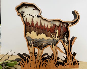 Labrador Dog, multilayer, svg, pdf, DIGITAL FILE, Glowforge, laser