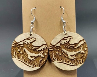 Ocean Whale Earrings