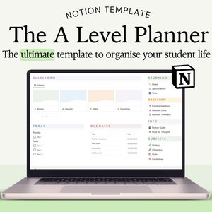 A Level Student Notion Template | Academic Planner, Sixth Form Organiser, Productivity Tool,  Digital Planner for Notion