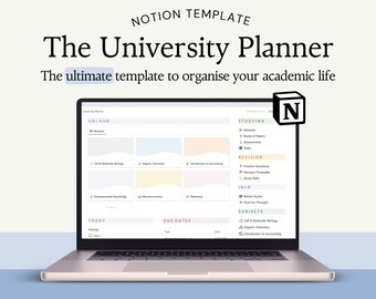 University Student Notion Template | Academic Planner, Uni Organiser, Productivity Tool,  Digital Planner for Notion