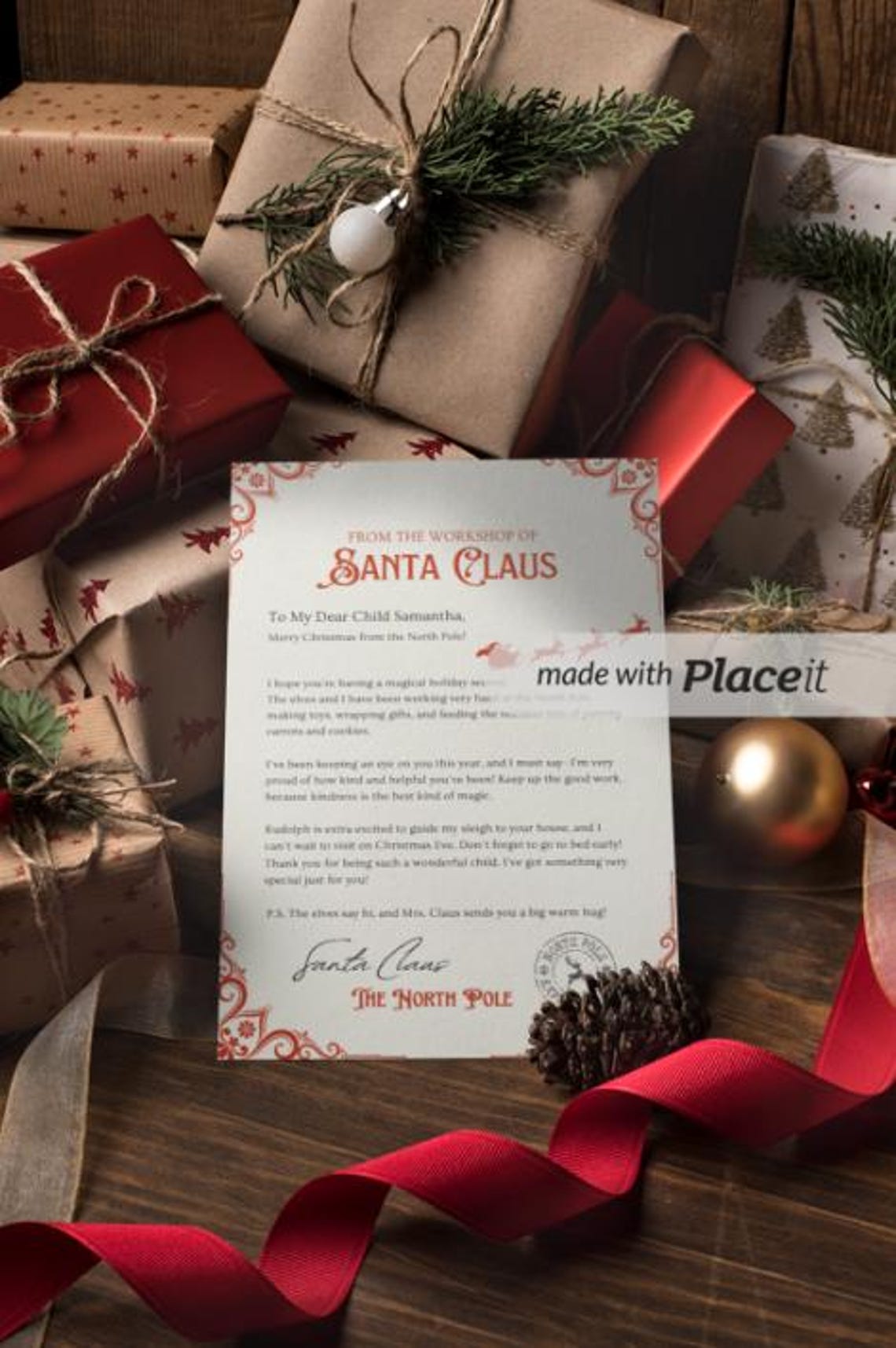 Personalized Santa Letter Template: Editable Christmas Keepsake (PDF ...