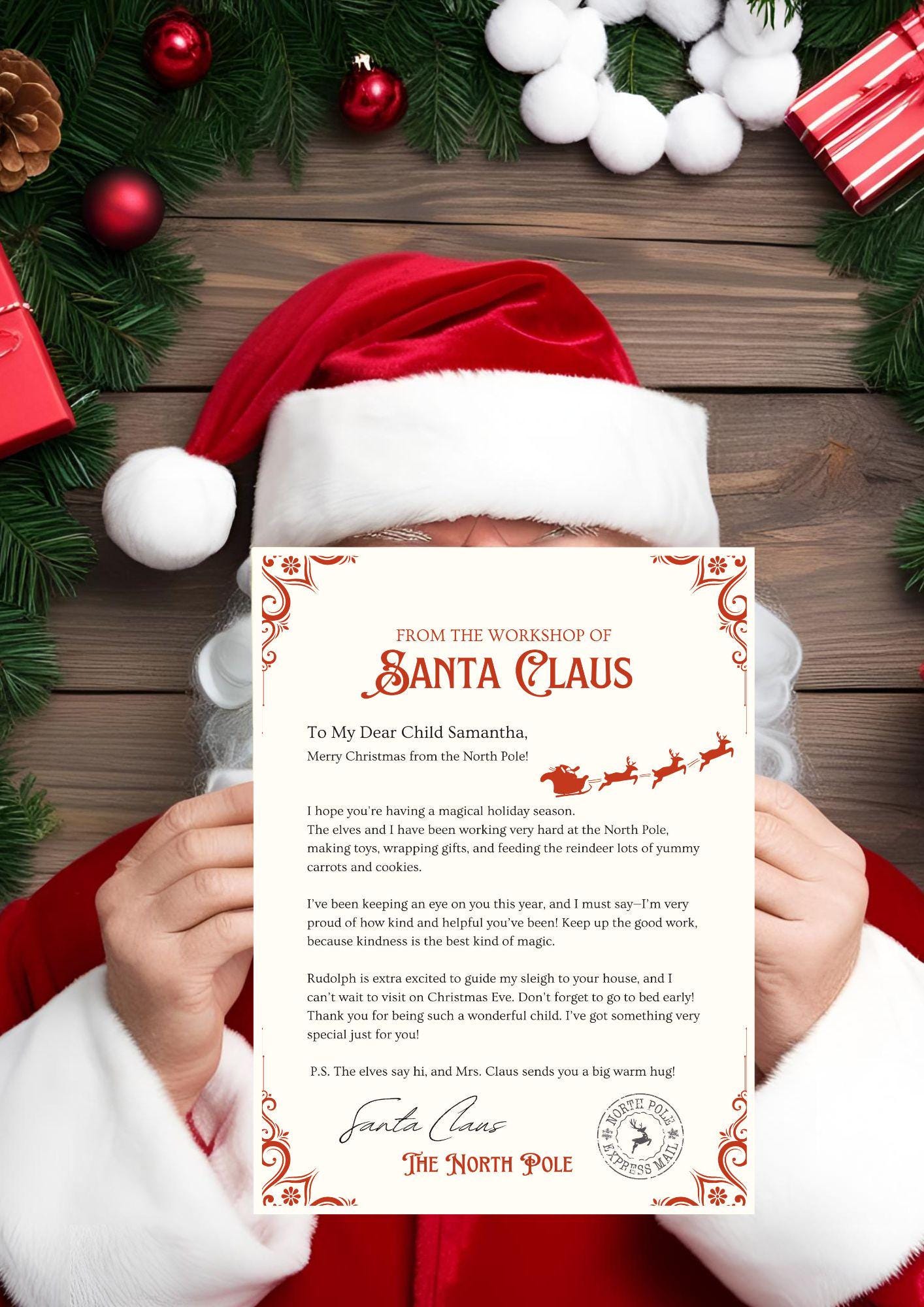 Personalized Santa Letter Template: Editable Christmas Keepsake (PDF ...