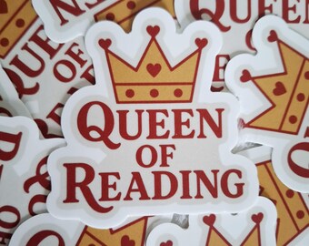 Queen of Reading Sticker: Book Lover Kindle Decal