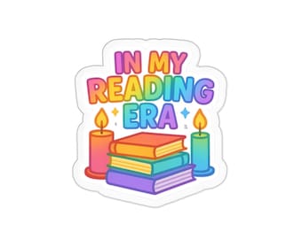 Pegatinas troqueladas coloridas de la época de la lectura: calcomanías para portátiles para amantes de los libros