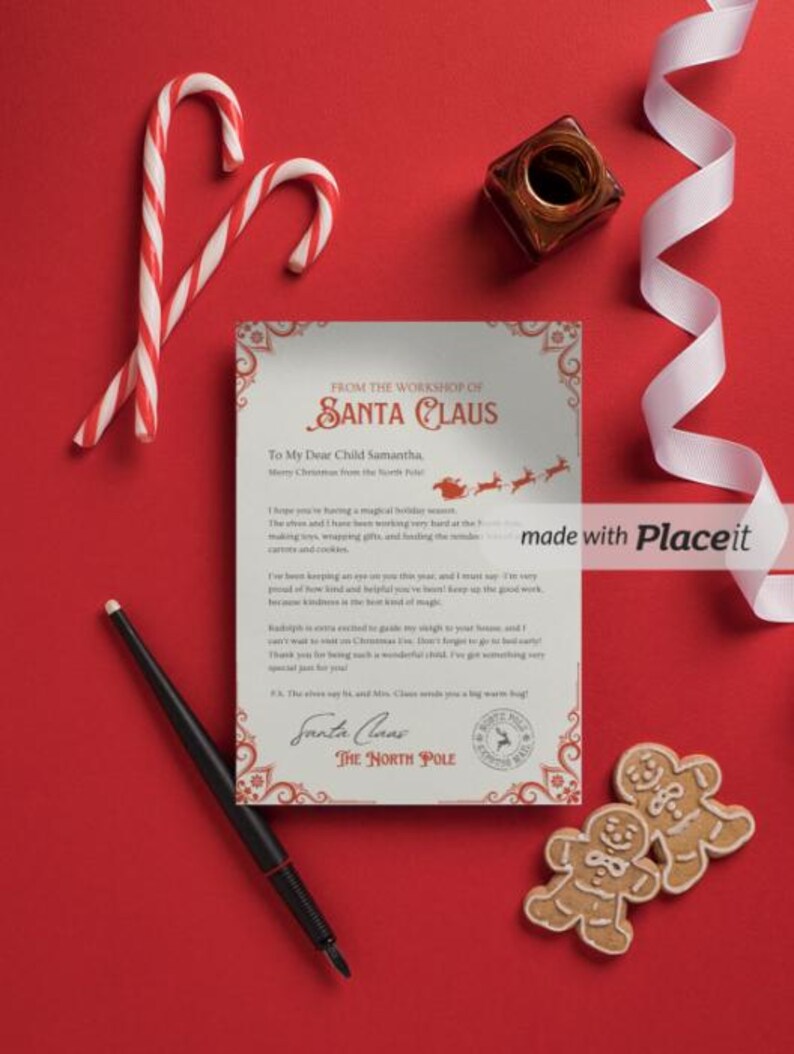 Personalized Santa Letter Template: Editable Christmas Keepsake (PDF ...