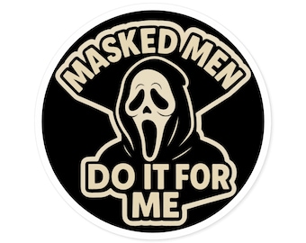 Horror Masked Men Stickers: Vibrant Halloween Laptop Decals