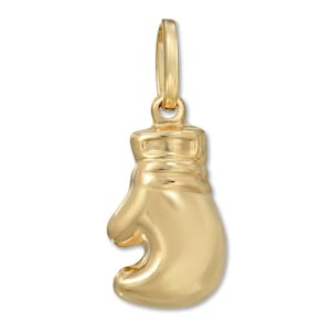 14K Yellow Gold &quot; Boxing Glove&quot; Charm Pendant - 12mm