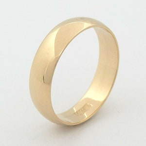 14k Solid Yellow Gold 4mm Wedding Band Ring 5&quot; - 14.5&quot;
