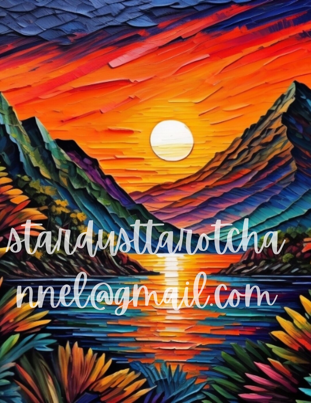 Palette Knife Sunset Digital Print Etsy