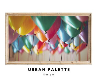 Samsung Frame TV Art Birthday, Balloons to Celebrate Art for Samsung Art TV Instant Digital Download Happy Birthday, Balloon Party Decor