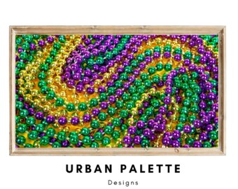 Samsung Frame TV Art Abstract, Mardi Gras Beads, Samsung Frame TV Art Home Décor Digital Download, Mardi Gras Carnival Beads