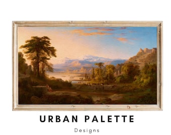 Samsung Frame TV Art Vintage, Italy Dream, Italian Landscape Painting, Digital Art, Moody Landscape, Art Frame TV, Instant Digital Download