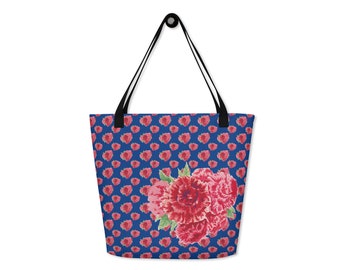 Painted Carnation Flower Beach Tote Bag