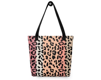 Leopard Animal Print Peach Pink Tote Bag