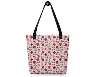 Rose All-Over Floral Design Tote Bag