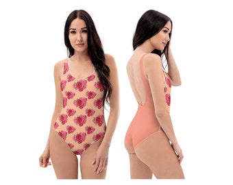 Peach Fuzz Floral One Piece Swimwear