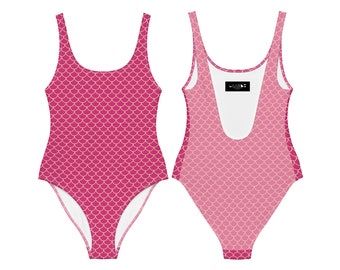 Pink Mermaid Scale One Piece Swimsuit