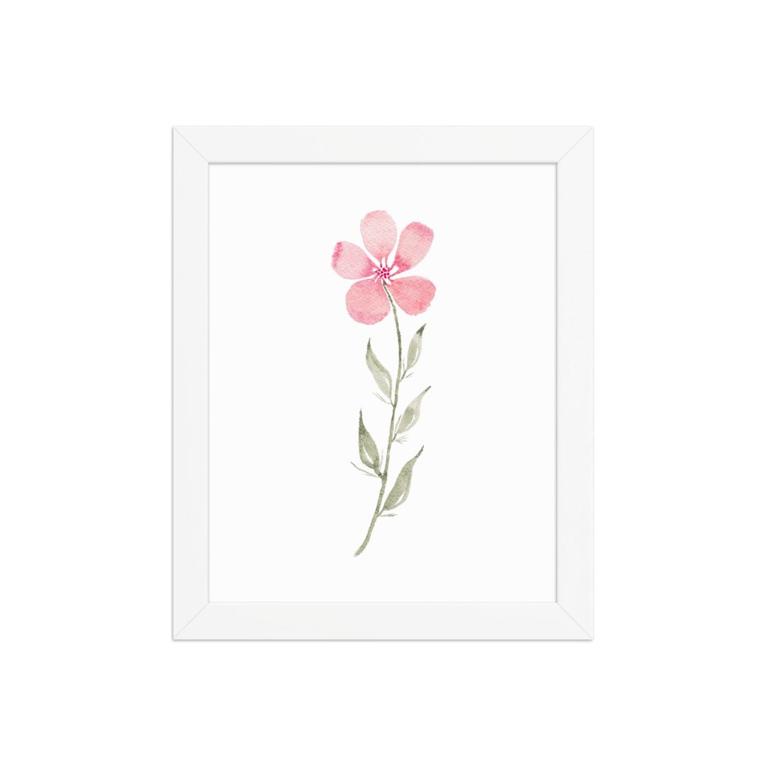 Minimalist Floral Watercolor Framed Wall Art Matte Paper Print - Etsy