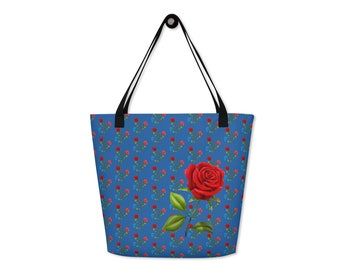 Pocketed Floral Spring Summer Tote Bag