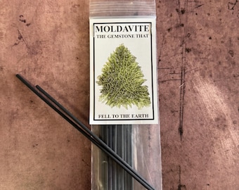 Authentic Moldavite Incense Sticks • Real Moldavite Oil • Energy Cleansing & Spiritual Growth • Czech Handcrafted