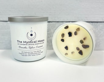 Crystal Shop Aroma - Iolite Infused Candle with Mystical Moon Vibes