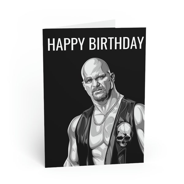 Stone Cold Birthday Card - SALE - Buy It NOW | Wrestling Birthday Gift Card | Stone Cold Celebration Gift Card | wwe / wwf Card