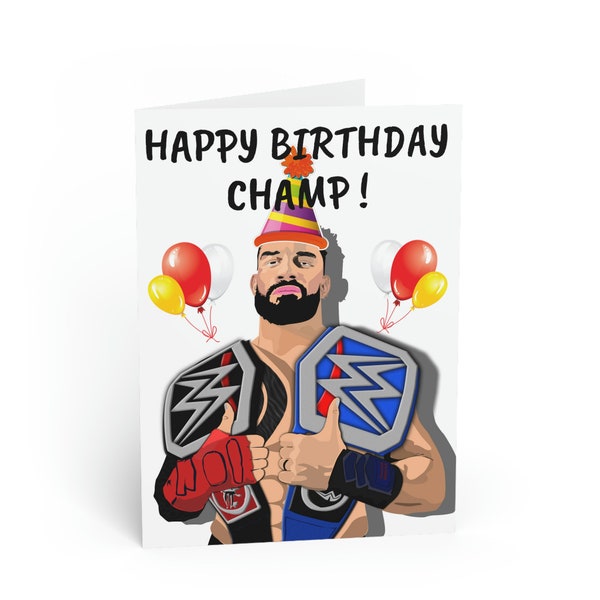 Roman Reigns Birthday Card - SALE - Buy It NOW - Wrestling Birthday Gift Card - Roman Reigns Celebration Gift Card - wwe / wwf