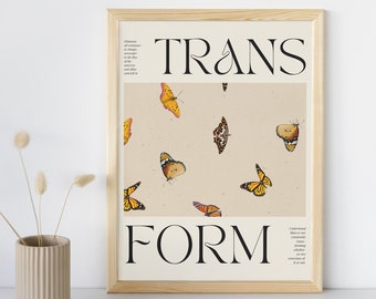 Butterfly Poster Affirmation Art Butterflies Poster Spiritual Wall Art Neutral Butterfly Print Spiritual Poster Transformation Butterfly