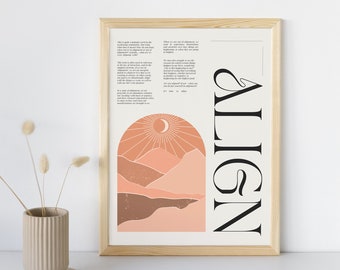 Art mural spirituel affiche affirmation alignement impression d'art cadeau spirituel impression d'art neutre affiche spirituelle citation inspirante art mural