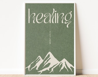 Healing Art Meditation Print Spiritual Wall Art Healing Quote Zen Art Calming Poster for Meditation Space Spiritual Art Print Earthy Print