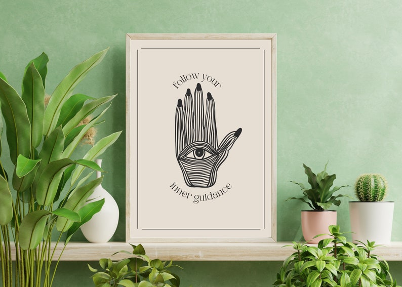 Spiritual Wall Art Intuition Poster Psychic Art Print Neutral Wall Art ...