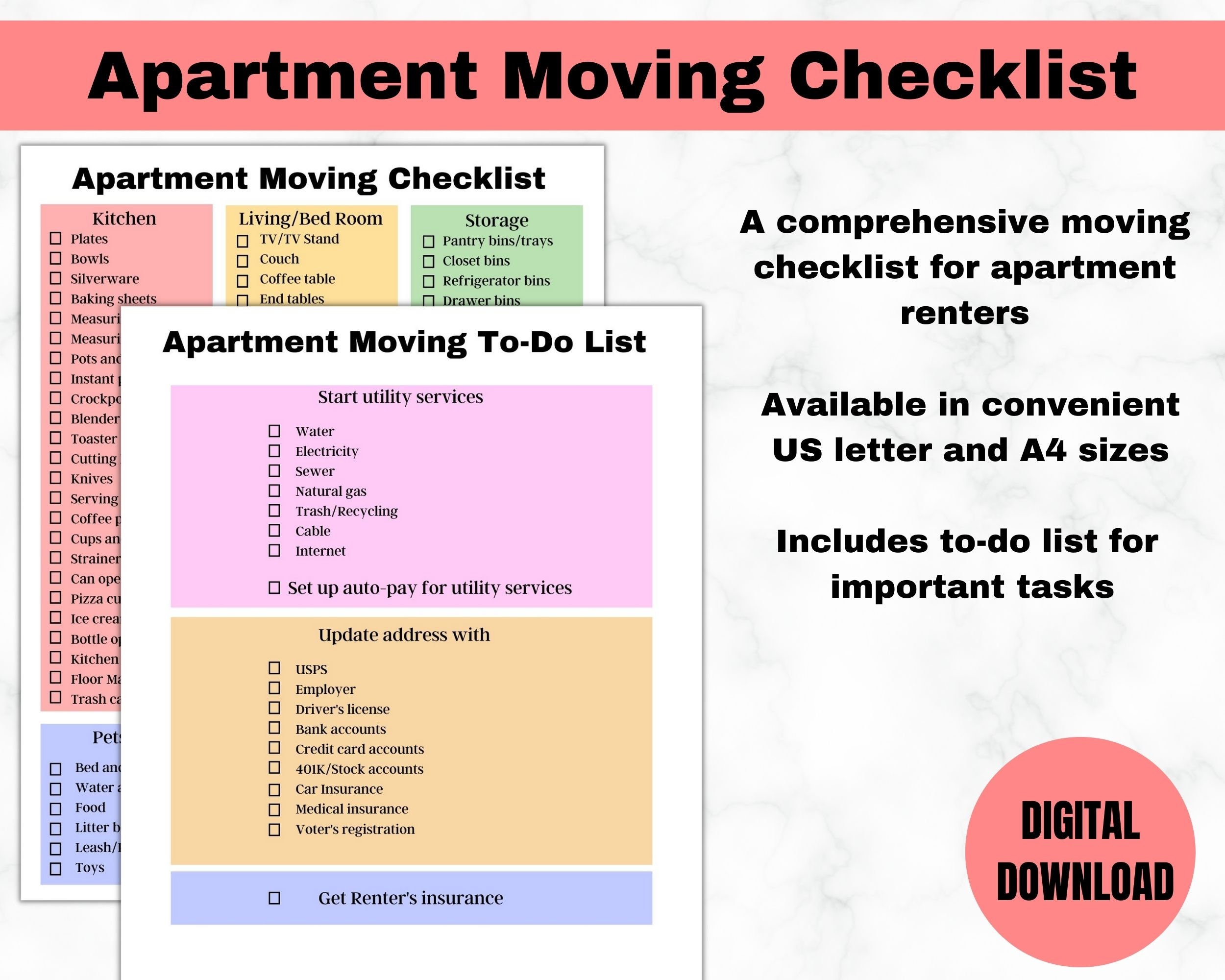 First Apartment Check List Moving Shopping Checklist Apartment Checklist  Moving Checklist First Apartment Condo Checklist 