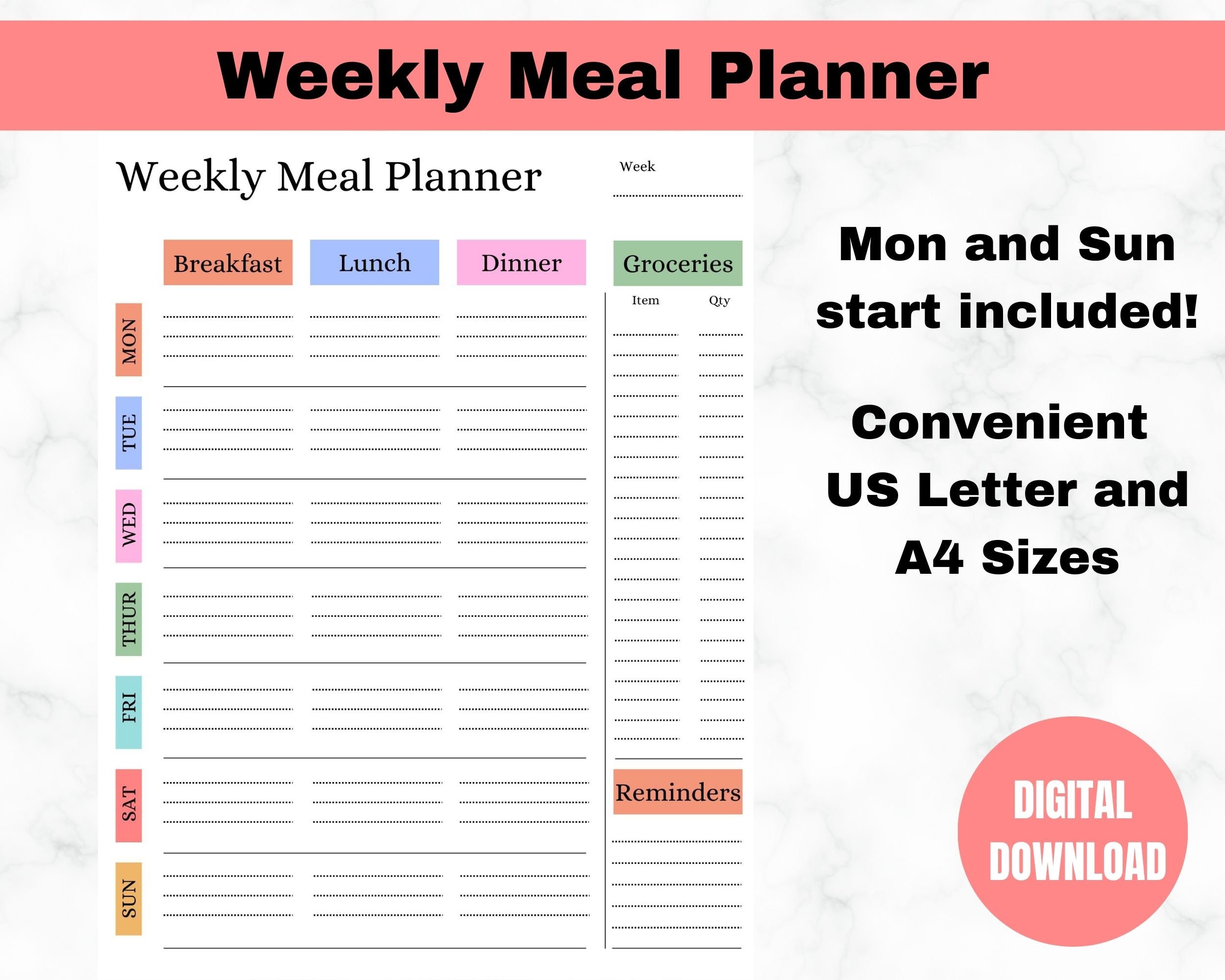 Weekly Meal Planner Weekly Meal Planner Template Meal Plans and Weekly Meal Planner Weekly Meal Planner Template Meal Plans and