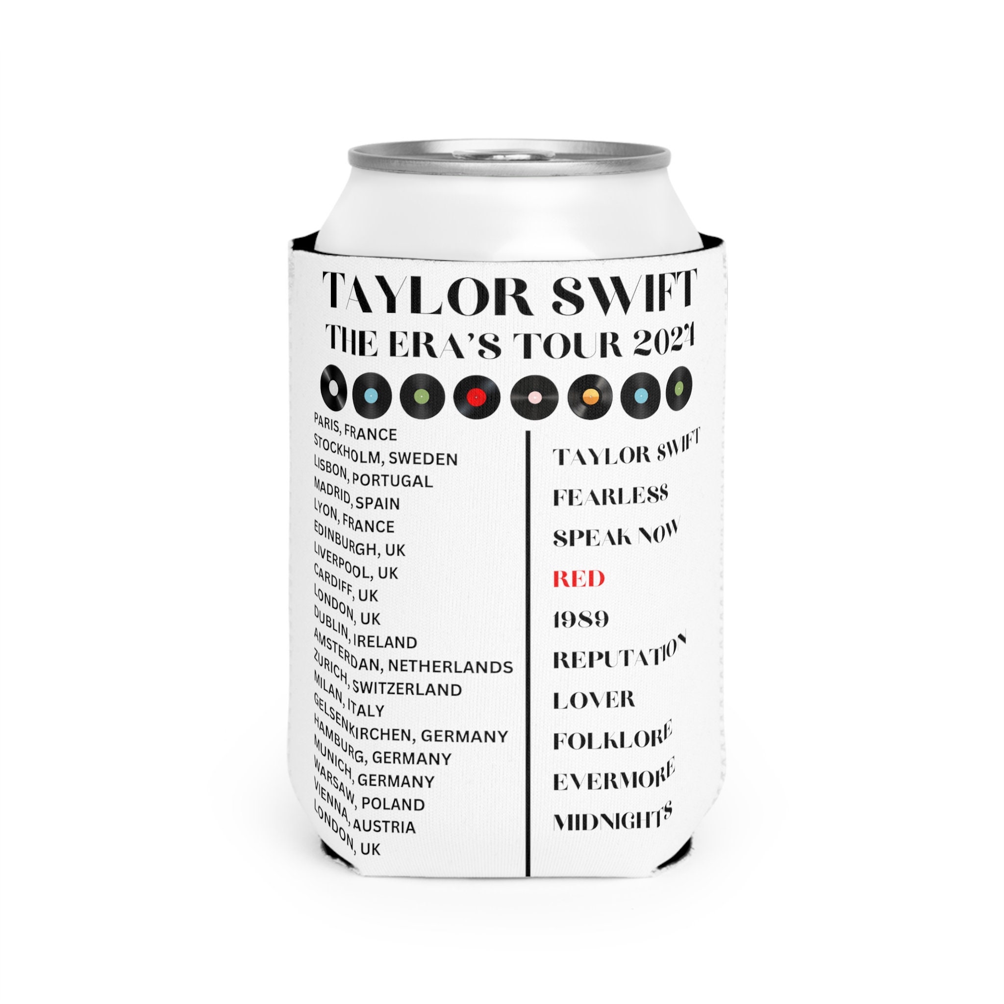 Taylor Swift European Tour 2024 Can Koozie the Era's Tour Etsy