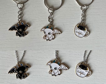 Pendentif porte-clés édenté, comment dresser votre Dragon Light Fury, tasse chat noir, mignon Kawaii