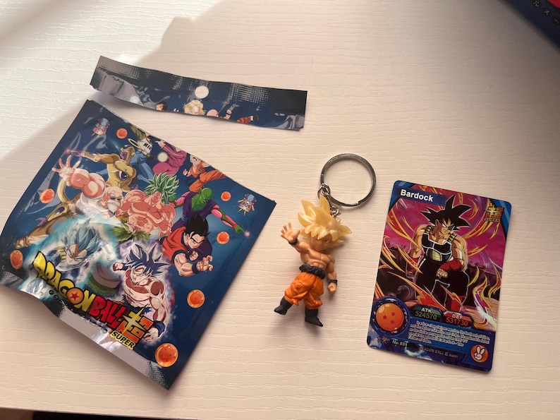 Surprise Envelopes Dragon Ball Keychain Collectible Card Goku Vegeta