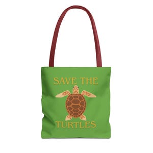 Sea Turtle Tote Bag - Save the Turtles, Reusable Shopping Bag, Beach Tote, Gift for Ocean Lovers, Environmental Awareness