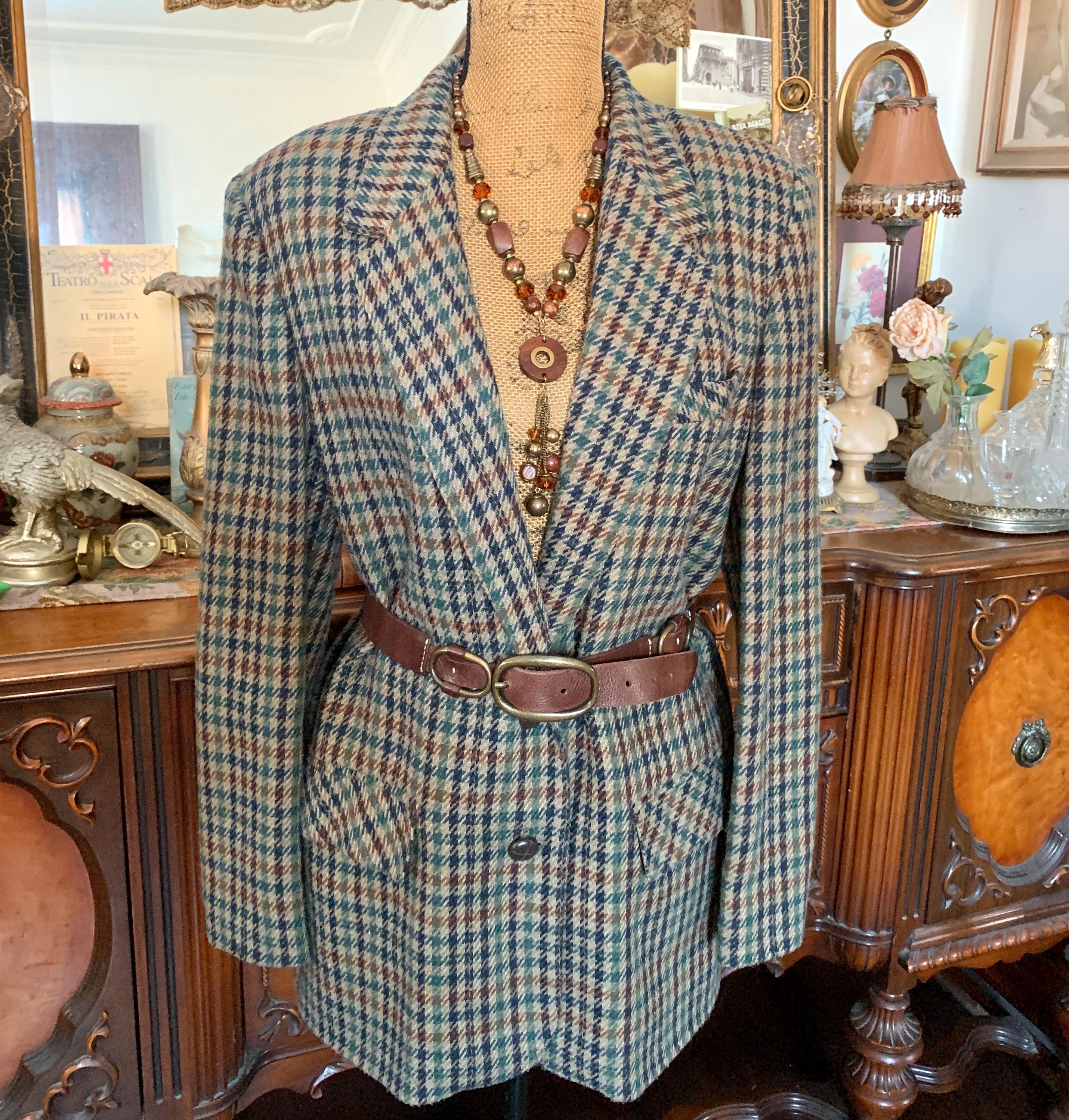Veste en tweed fille mousson vintage 7-8 ans - Gris / Argent