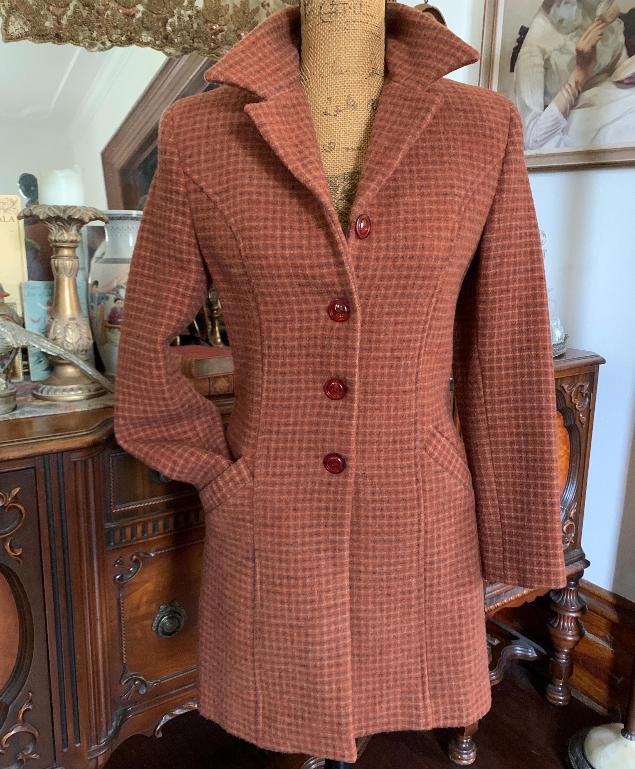 ジャケット・アウター vintage wool double chester coat brown L Vintage Wool Double Chester Coat Long Brown L | eBay